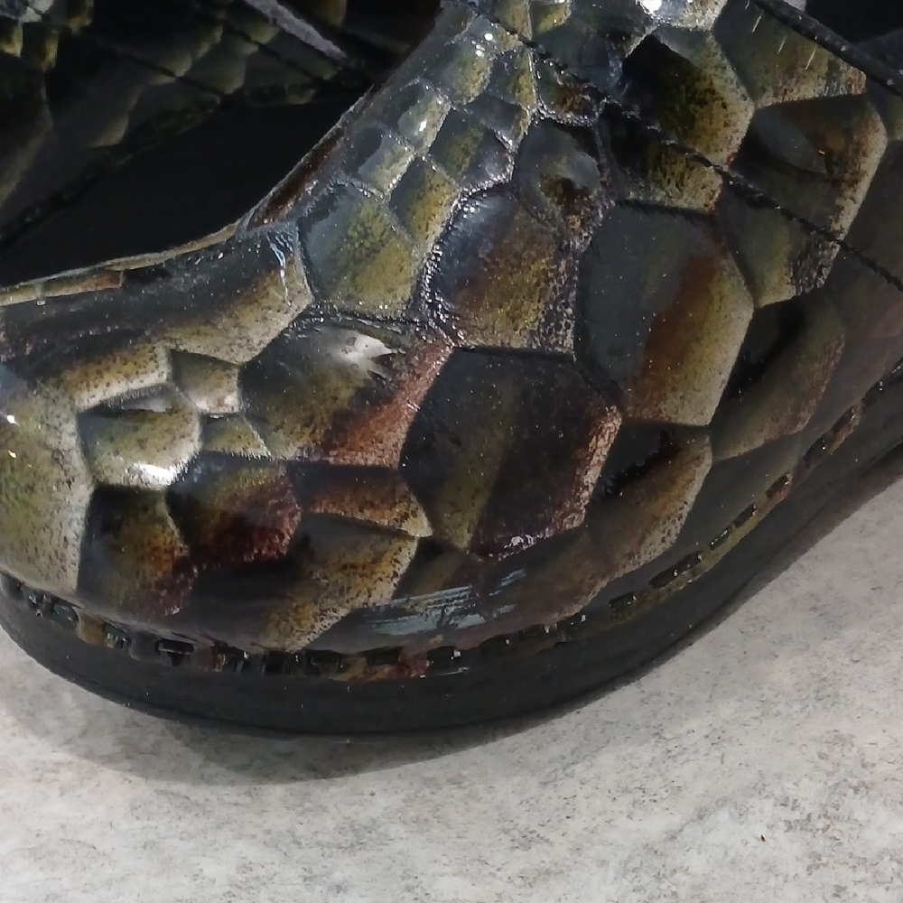 Dansko Green Snakeskin Print Clogs - Picture 5 of 6
